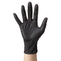 【使いきりニトリル手袋】 川西工業 アイアングリップハード #2064 粉なし ブラック M 1箱（50枚入）