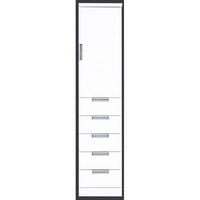 【設置込】サン キッチンボード スリムII 上 片開き・下 引出し 40HT ホワイト 幅400×奥行400×高さ1800mm 1台（取寄品）