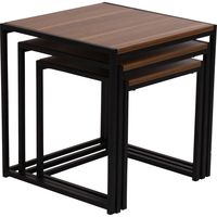 タマリビング ドム サイドテーブル 幅450×奥行450×高さ470mm ブラウン 50003219 1セット(3台入)（直送品）