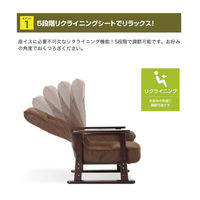 ファミリー・ライフ 天然木 低反発リクライニング 高座椅子 クッション付き グリーン 0395220 1脚（直送品）