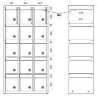 スマイル 更衣室ロッカー OAスチールロッカー 3連5段15人用 シリンダー錠 ブラック 幅900×奥行515×高さ1790mm 1台（3梱包）（取寄品）
