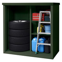 【組立設置込】 YAMAZEN 山善 スチール収納庫（物置） グリーン DSLB-1515(OD) 幅1528×奥行793×高さ1534mm 1台（取寄品）