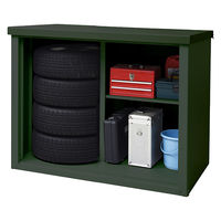【組立設置込】 YAMAZEN 山善 スチール収納庫（物置） グリーン DSLB-1511(OD) 幅1528×奥行793×高さ1134mm 1台（取寄品）