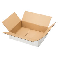 【底面B3】【120サイズ】 白ダンボール（浅型タイプ） 外寸：幅540×奥行390×高さ145mm 1梱包（10枚入） 森紙業