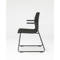 中央可鍛工業 ラウンジミーティングチェア ブラック LN-2FA 1セット(2脚入)（取寄品）