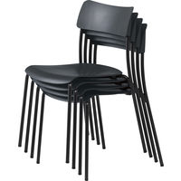 サンケイ レセプションチェア スタッキング式 4本脚椅子  ブラウン 1脚 ミーティングチェア 日本製 幅513、座高430ｍｍ