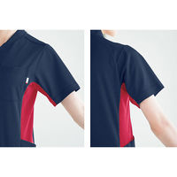 明石スクールユニフォームカンパニー ニットシャツ ワイン×ネイビー S UZL3210 1枚（直送品）