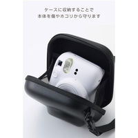 チェキケース instax miniシリーズ対応 エンボステクスチャー カメラケース ブラック IC-CCGPTXBK エレコム 1個（直送品）