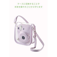 チェキケース instax mini 12専用 クリア カメラケース マグネット式フラップ ピンク IC-CCM12PN エレコム 1個（直送品）