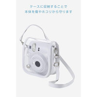 チェキケース instax mini 12専用 クリア カメラケース マグネット式フラップ ホワイト IC-CCM12WH エレコム 1個（直送品）