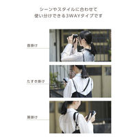 カメラストラップ 首掛け/肩掛け/たすき掛け チェキ instax ロープ編み ブラック IC-STSDKNBK エレコム 1個（直送品）