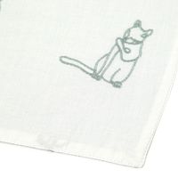 インド猫総刺繍ランチョンマット グレー studio CLIP