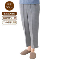 ディーエーピーネットワーク 麻混格子フリーパンツ グレー LL W0182125813 1着（直送品）