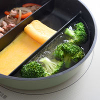 センターエッグトリプルパン mini 20cm オリーブ A-78052 1個 仕切りフライパン IH・ガス火対応 アーネスト