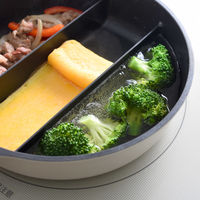 センターエッグトリプルパン mini 20cm ミルク A-78054 1個 仕切りフライパン IH・ガス火対応 アーネスト