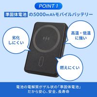 オウルテック 準固体電池ワイヤレスモバイルバッテリー 5000mAh C×1(PD20W) OEC-LPB5025MG-BK 1個