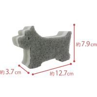 キッチンスポンジ ソフト グレー 犬 研磨材なし 抗菌 日本製 1セット（1個×5）オーエ