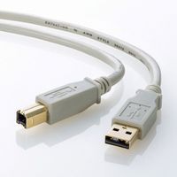 エスコ 5.0m USBケーブル(AーB/2.0対応/金メッキ/グレー) EA764AJ-78A 1本（直送品）