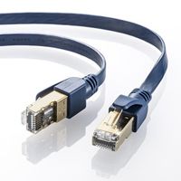 エスコ 0.5m フラットLANケーブル(CAT6A・半田式)[ネイビー] EA764BB-391 1本（直送品）