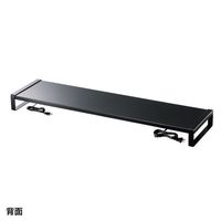 エスコ 1000x257x89mmモニタースタンド(電源タップ/USBハブ黒 EA954HC-315 1台（直送品）