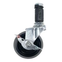エスコ パイプラック用 75mm差込キャスター(自在ブレーキ/4個) EA976AW-407S 1セット（直送品）
