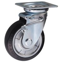 エスコ 75mm キャスター(自在金具/Wストッパー/高導電) EA986PN-321 1個（直送品）