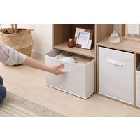 アイリスオーヤマ インナーボックス 幅38.5×奥行27×高さ27cm 収納バスケット カラーボックス 縦置き 折りたたみ ホワイト FIB-38R １個