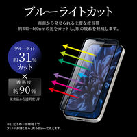 MSソリューションズ iPhone 13ProMaxガラスフィルム 全画面 ソフトフレーム BLカット LP-IL21FGSB 1個