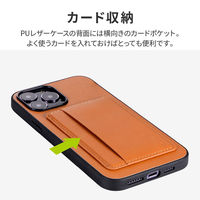 MSソリューションズ iPhone 13 ProMax ポケット兼スタンド付PUレザーケース キャメル LP-IL21SHCCM 1個