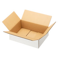 【底面B4】【80サイズ】 白ダンボール（浅型タイプ） 外寸：幅385×奥行275×高さ135mm 1セット（30枚：10枚入×3梱包） 森紙業