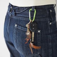 【カラビナ】トラスコ中山　TRUSCO　カラビナ　線径5mm×50mm　レッド　TKN550R　10個