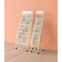 林製作所 キャスター&掲示パネル付きパンフレットスタンド1列 YS-42 1台