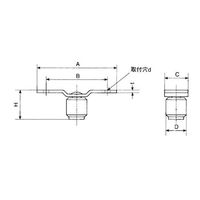 エスコ 4号レール用ガイドローラー(スチール) EA970BF-34 1セット(10個)（直送品）