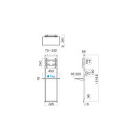 ハヤミ工産 TIMEZ EW 壁面スタンド ～43Ｖ型 幅326×奥行58×高さ1220mm ホワイト 1台（直送品）