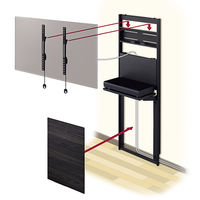 ハヤミ工産 TIMEZ EW 壁面スタンド ～43Ｖ型 幅326×奥行58×高さ1220mm ブラウン 1台（直送品）