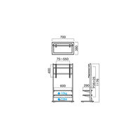 ハヤミ工産 TIMEZ KF-700 壁寄スタンド ～77V型 幅700×奥行380×高さ1176mm ブラウン 1台（直送品）