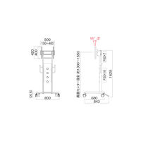 ハヤミ工産 HAMILeX PH-820 ディスプレイスタンド ～65型 幅800×奥行680/843×高さ1629mm シルバー 1台（直送品）