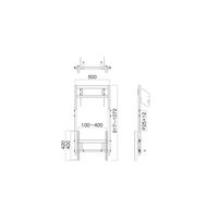 ハヤミ工産 HAMILeX PH-820 オプション マルチ金具 上下２連 幅500×奥行218×高さ822～1077mm ブラック 1台（直送品）