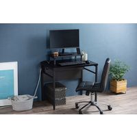 アイリスオーヤマ デスク 収納付きデスク 幅80cm PCデスク ケーブル収納デスク モニター台付 CSD-800M ブラック/ブラック（直送品）