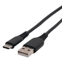 アスクル限定　USB充電ケーブルAーC黒1m　15W ASーACBP‐1 1個 オリジナル