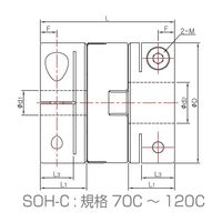 ソンイル機工 SOHシリーズ オルダムカップリング クランプタイプ SOHー90CーTHー16×18 SOH-90C-TH-16X18 1個（直送品）