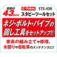 藤原産業 EーValue スタビーツールセット ETSー43N 1組（直送品）