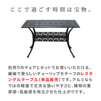 住まいスタイル アルミ製レクタングルテーブル 幅124 単品販売 「トルペ」 BKS-RG124BLK 1個（直送品）