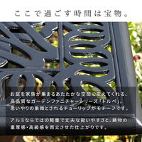 住まいスタイル アルミ製レクタングルテーブル&チェア5点セット 幅124 「トルペ」 BKS-RG124-5PS-BLK 1セット（直送品）