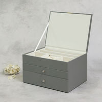 MOJYU ジュエリーボックス ゲージ 3段 ストームグレー JWB-008 1台（直送品）