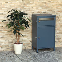 MOJYU ミーナ 宅配ボックス付ポスト ミーナ ネイビーブルー 1台（直送品）