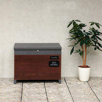 MOJYU パオラ ベンチ収納宅配ボックス ダークグレー/ブラウン木目 1台（直送品）