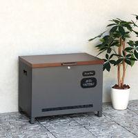 MOJYU アマート ベンチ収納宅配ボックス ダークグレー/ブラウン木目 1台（直送品）