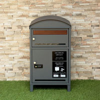 MOJYU リーノ 宅配ボックス付ポスト グレー 1台（直送品）