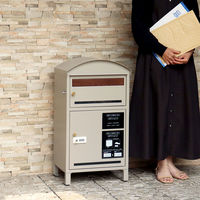 MOJYU リーノ 宅配ボックス付ポスト ライトベージュ 1台（直送品）